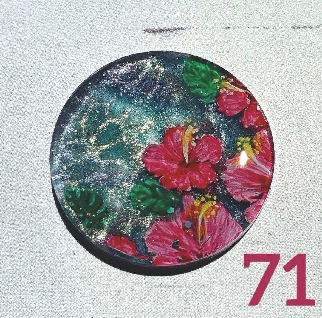 海塗りプルメリアフラワーハンドメイドレジンヘアゴムポニーフック69