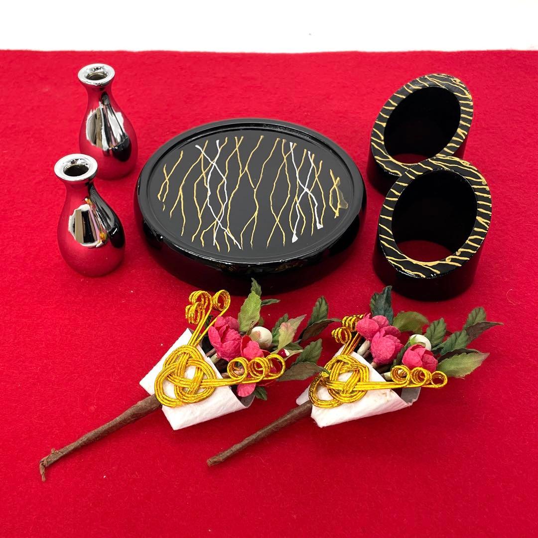 雛人形　桃の節句　雛道具　黒塗かなで　巻物付き