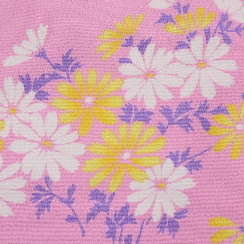 七五三 着物襦袢セット　7歳～10歳 女の子 花柄 子供ピンク 化繊 10RM3