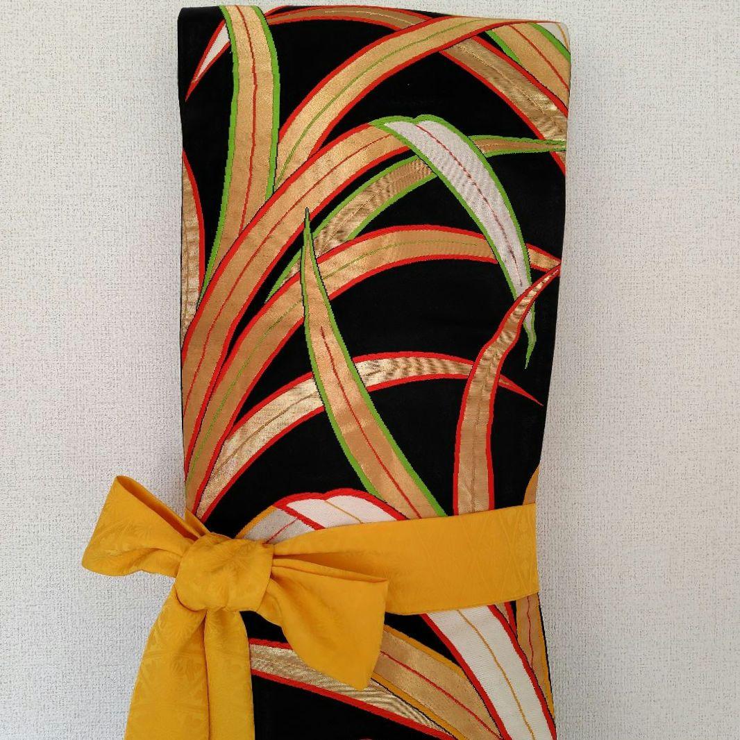 お琴カバー【葉】着物帯 ゆたん油単ハンドメイド 和楽器 正絹 袋帯 生田流山田流