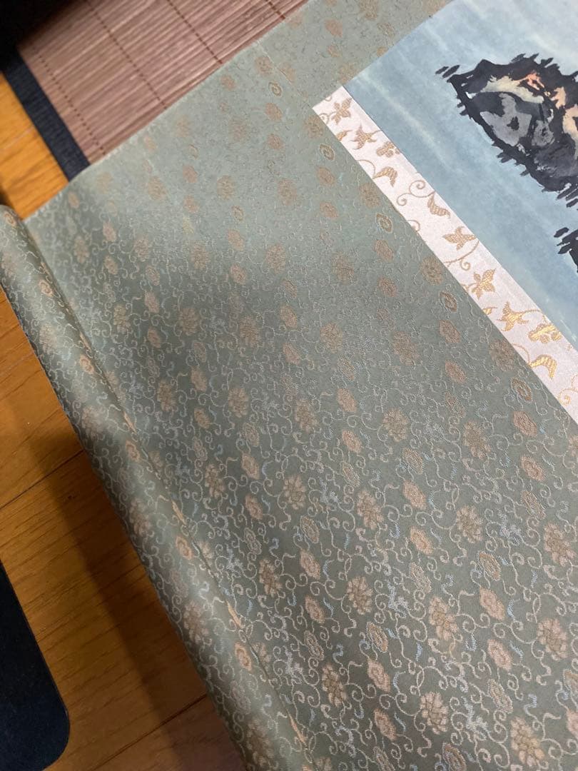 【大型188cm】山水画 掛け軸 共箱あり 水墨画 日本画 風景画♪