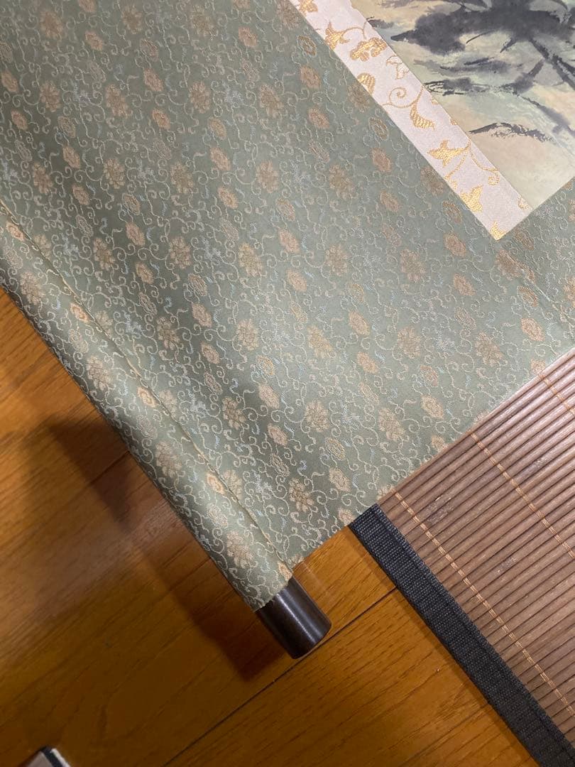 【大型188cm】山水画 掛け軸 共箱あり 水墨画 日本画 風景画♪