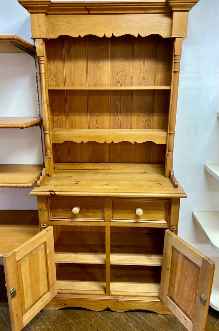 英国アンティークオールドパインカップボード