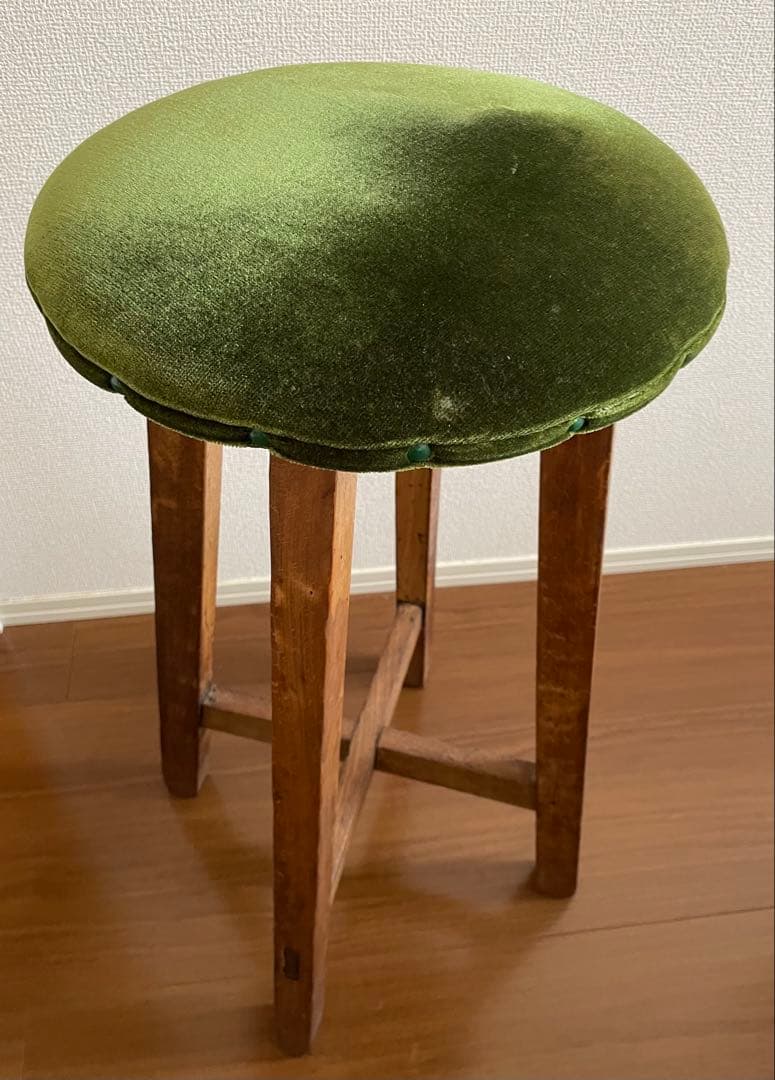 ヴィンテージ風 ベルベット風ハイスツール