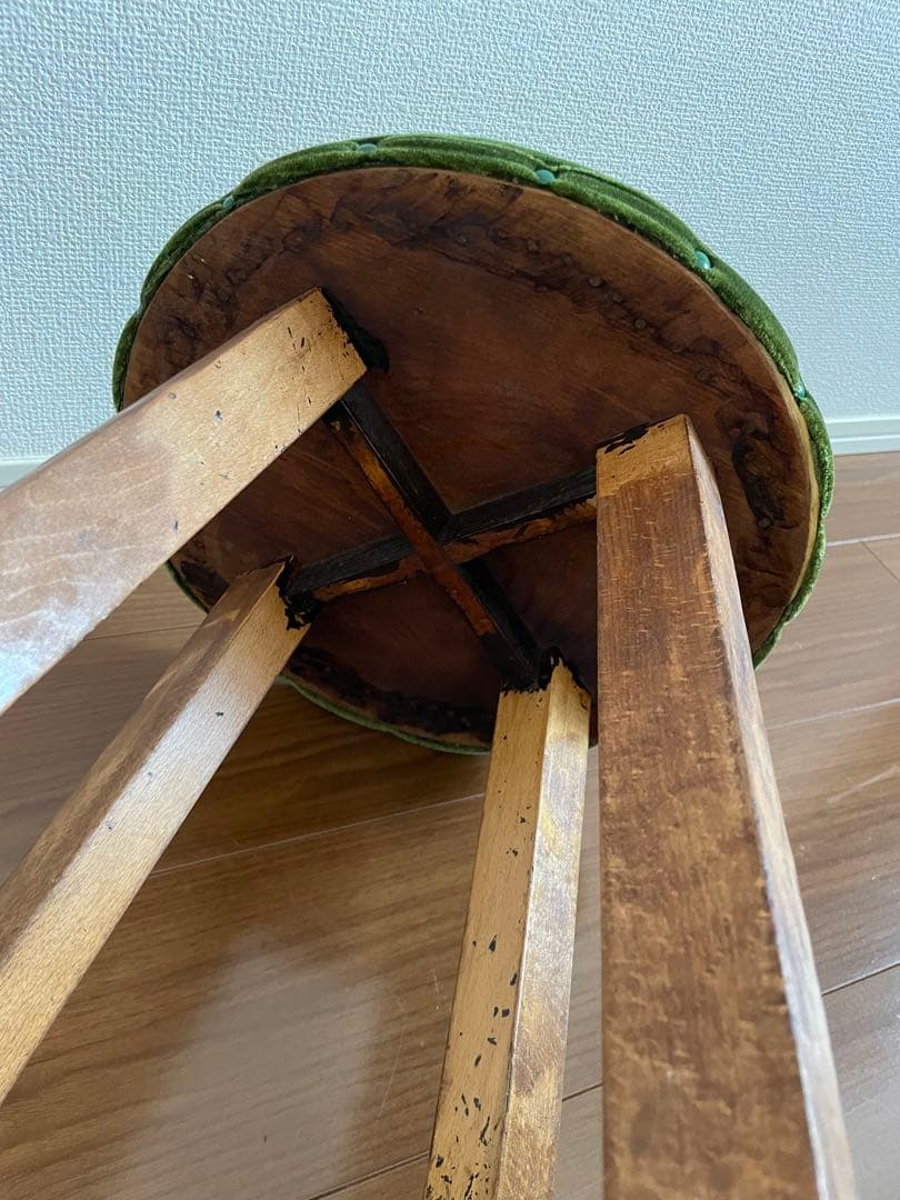 ヴィンテージ風 ベルベット風ハイスツール