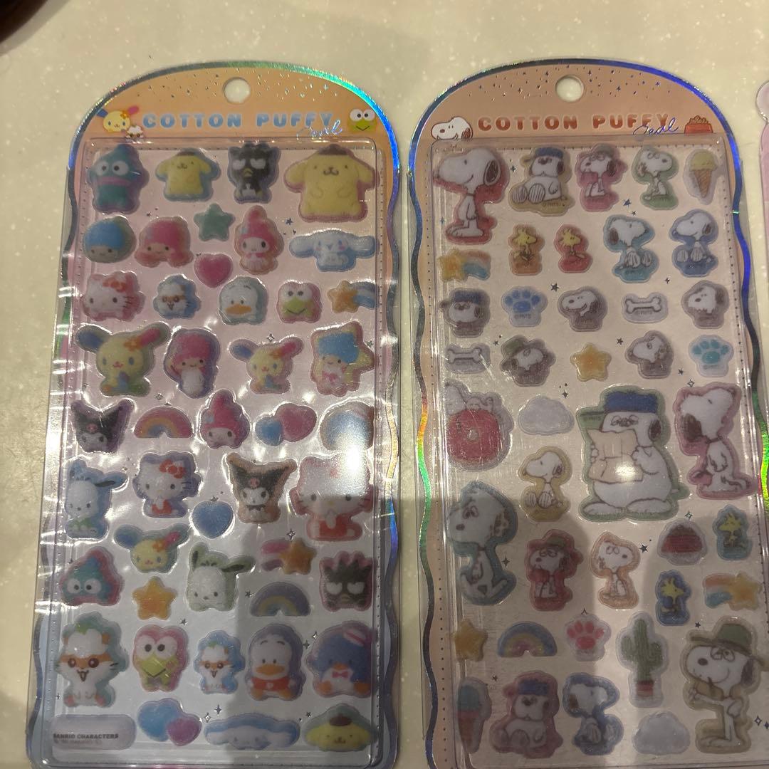 追加・おまけあり　ポムポムプリンボンボンコットンパフィーうるちゅるタイルシール