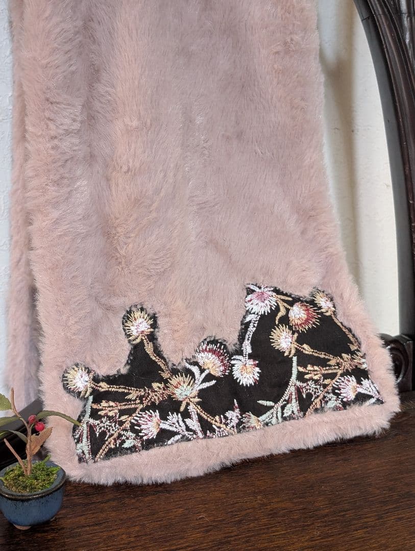 松の内価格❗️《ガレ調Wolf＆flower》古布藍染　PJC　ミナ　ティペット