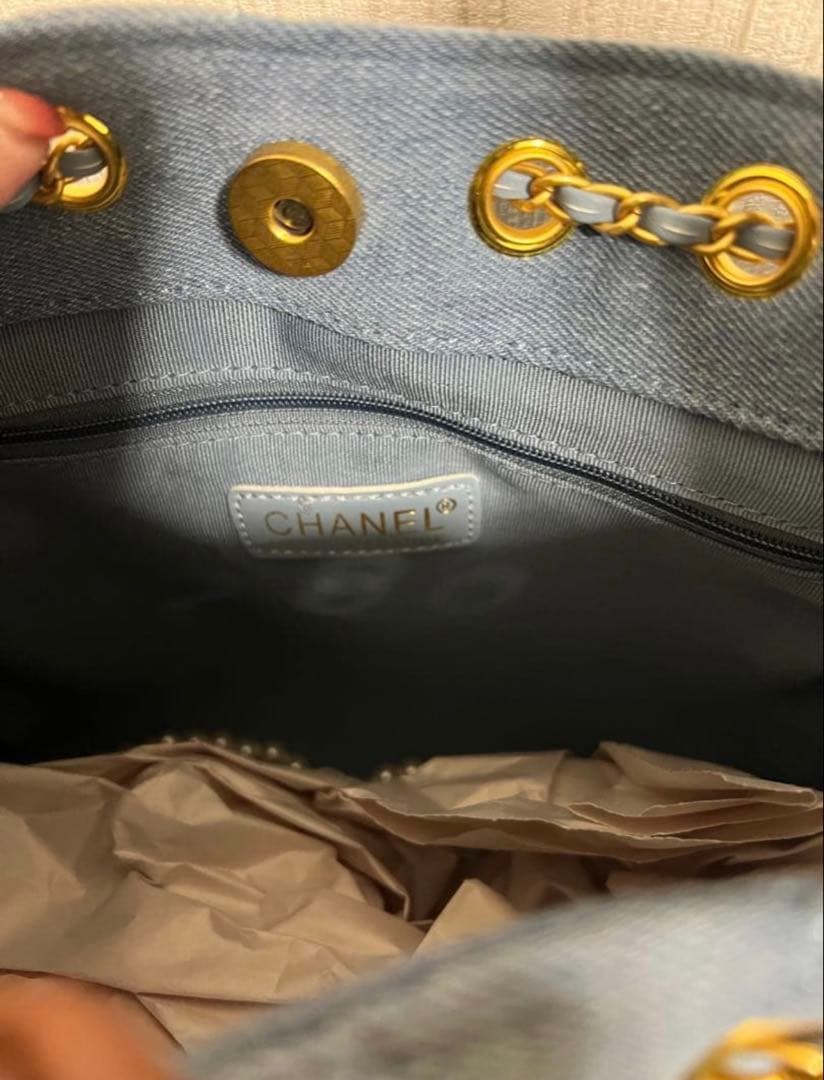 CHANEL ミニウォッシュド デニムショルダーバッグノベルティ