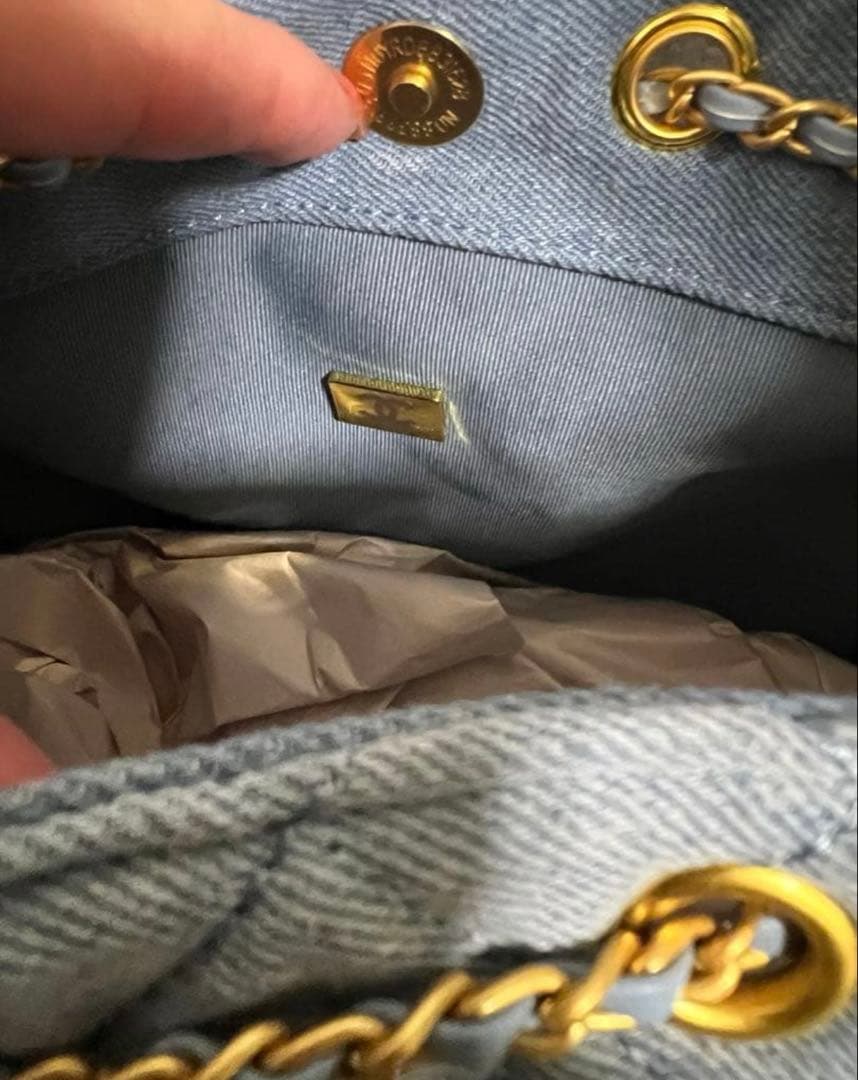 CHANEL ミニウォッシュド デニムショルダーバッグノベルティ