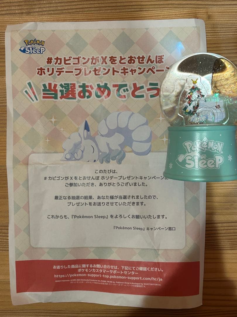 最安値価格❗️超レア非売品❗️ポケモンスリープ 当選品 アローラロコン スノードーム