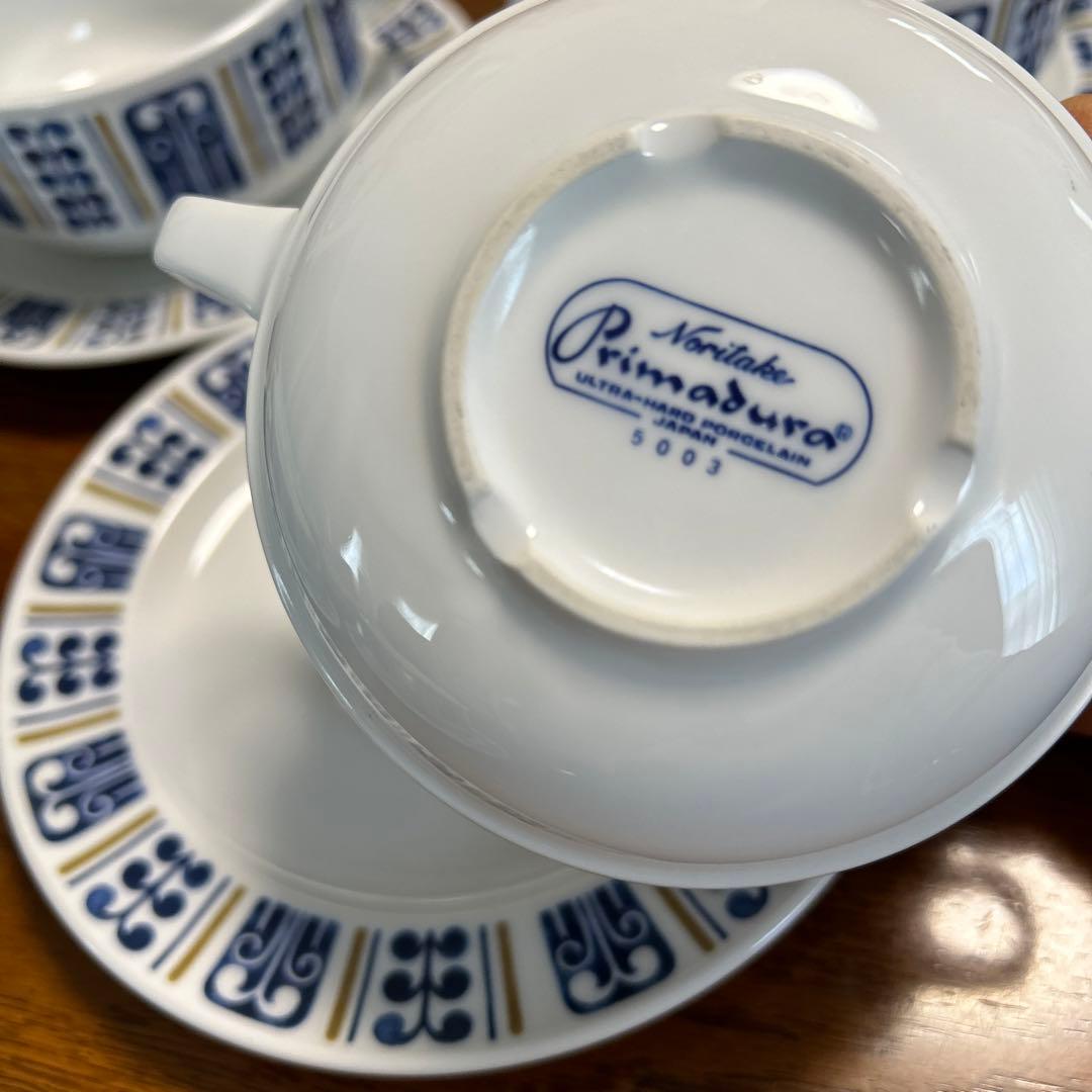 ノリタケ　Primadura スープカップ&ソーサー　4客