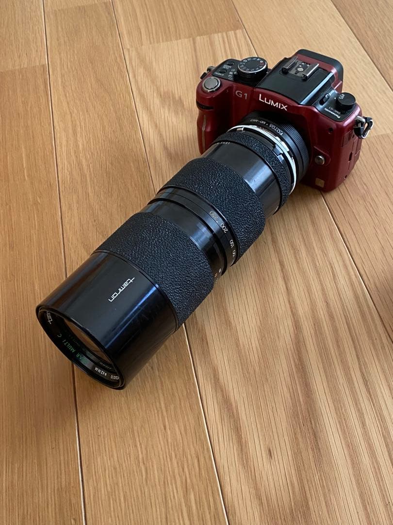 パナソニック　Lumix G 1赤+ ミノルタ　50㍉　70-210㍉　動作品