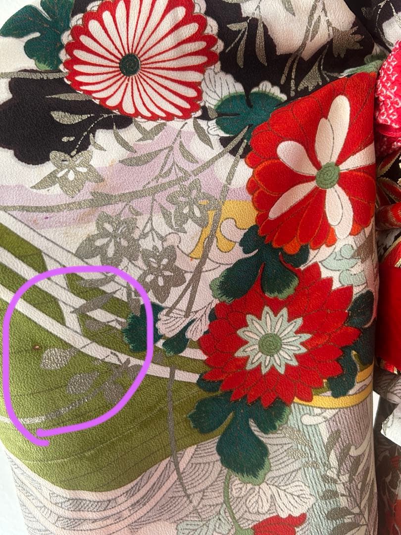 5歳　6歳　7歳　七五三　アンティーク正絹着物、帯、帯揚げ、帯締め、しごきセット