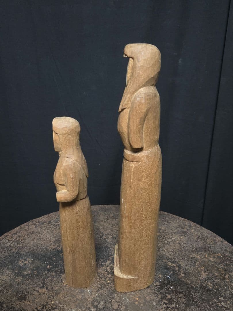 3点専用です！2体セット木製の女性像？オブジェ　キリスト教系の雰囲気　お祈り