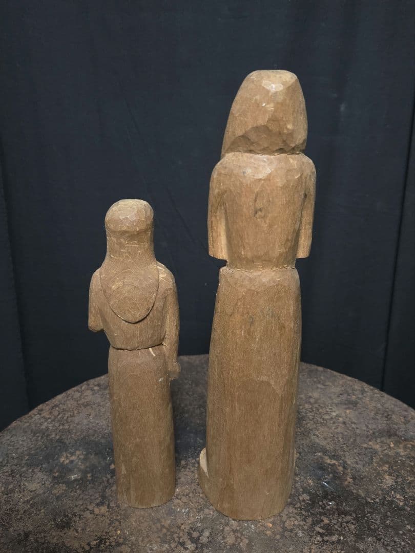 3点専用です！2体セット木製の女性像？オブジェ　キリスト教系の雰囲気　お祈り