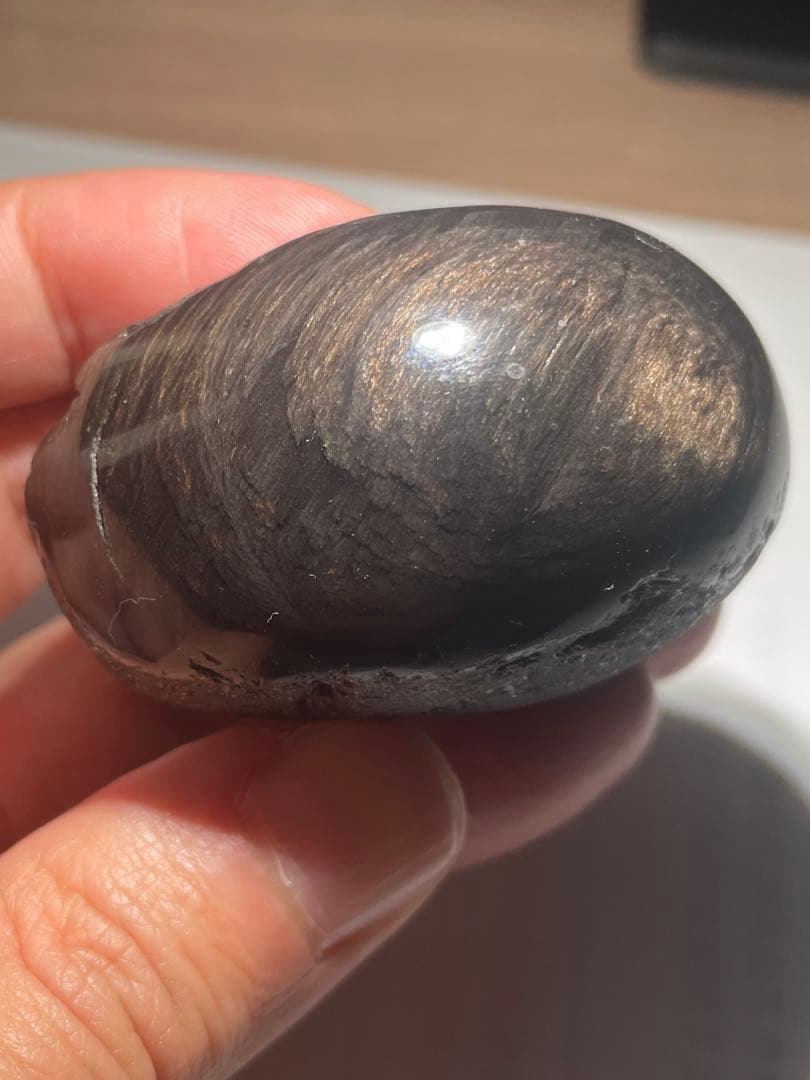 研磨品　十勝石玲瓏　ゴールデンマホガニーオブシディアン