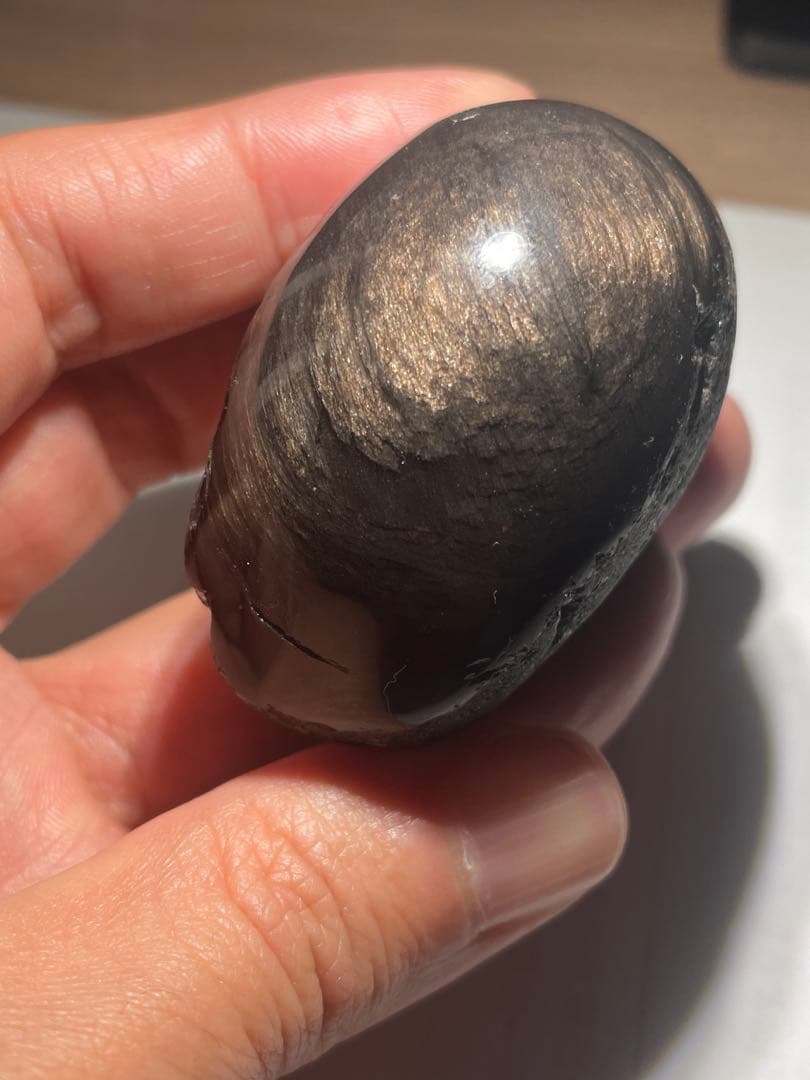 研磨品　十勝石玲瓏　ゴールデンマホガニーオブシディアン