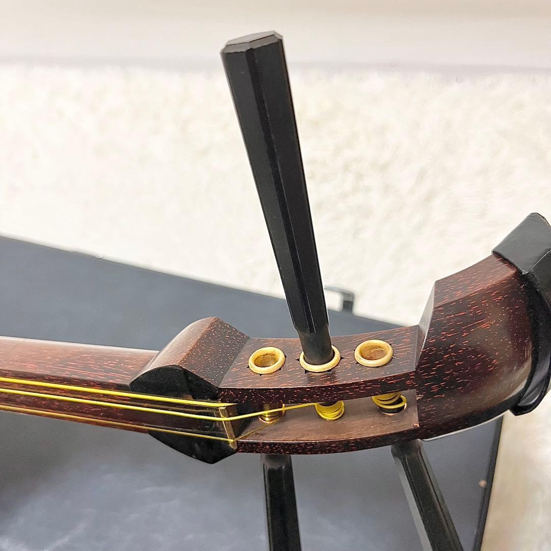 【美品】 紅木 中棹三味線 棹幅約2.5cm ハードケース付 音出し確認済み