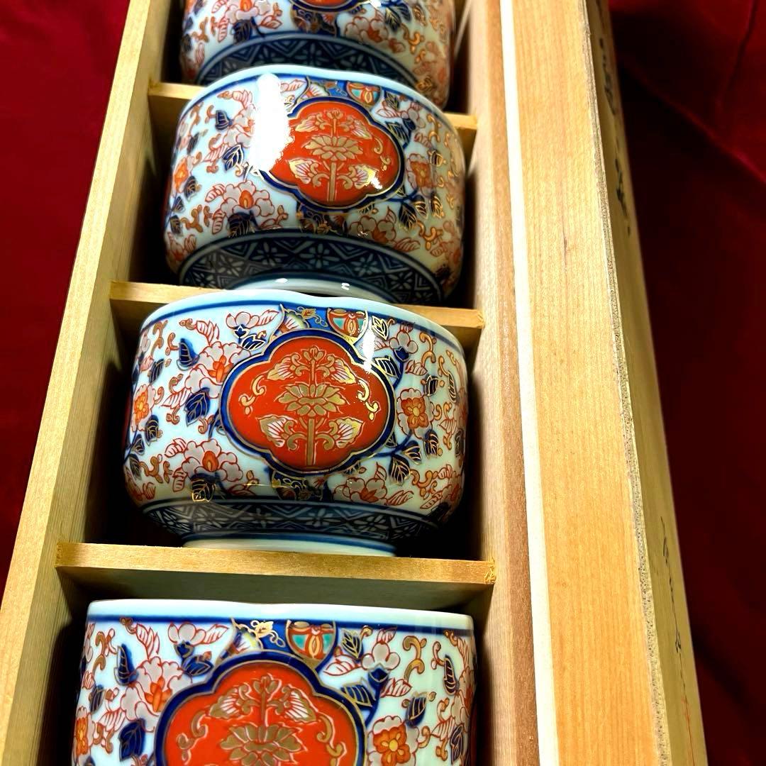 ー有田焼ー 【極美品】 古伊万里 弥左エ門作 金彩錦絵小鉢揃　木箱入