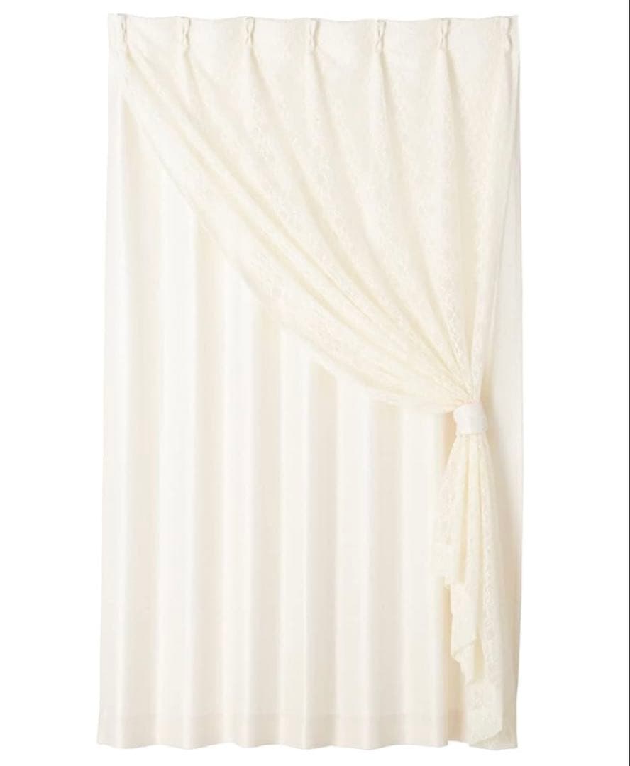 Francfranc フランフラン レーシー×プレン ダブル カーテン