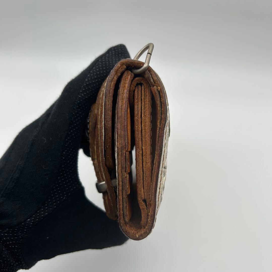 アルズニ　レザー　サイフ　カービング　ホワイト　パイソン　ALZUNI