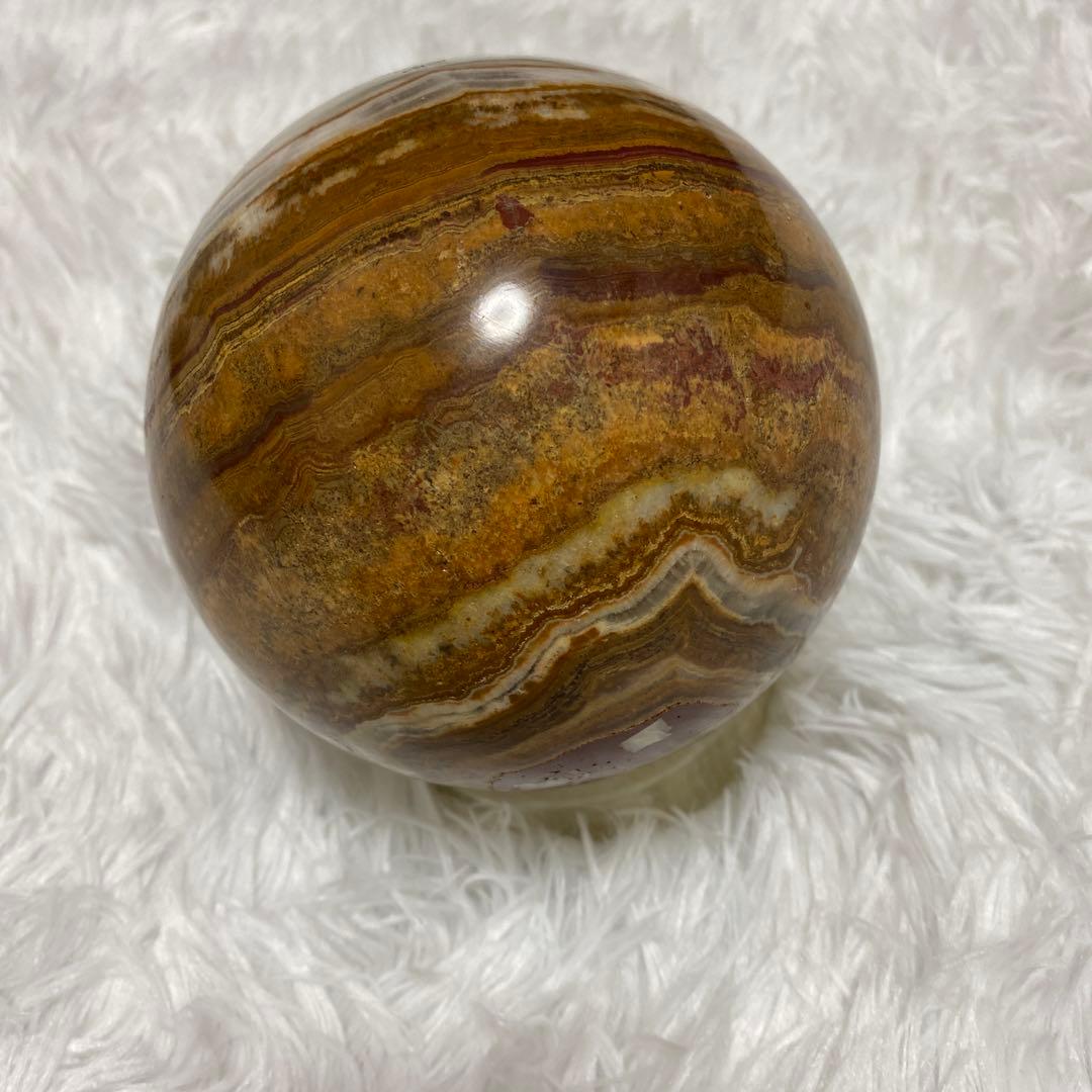 韓国　羅蕙錫　天然オニキス球 韓国詩 ナ・ヘソク 山水画 台座付 重量級