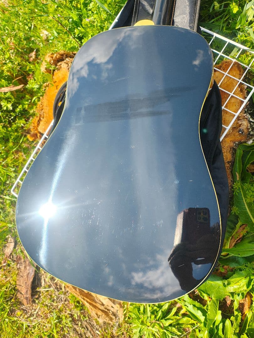 美品 Headway HJ-35/BLK ピアノブラック ピックアップ付エレアコ