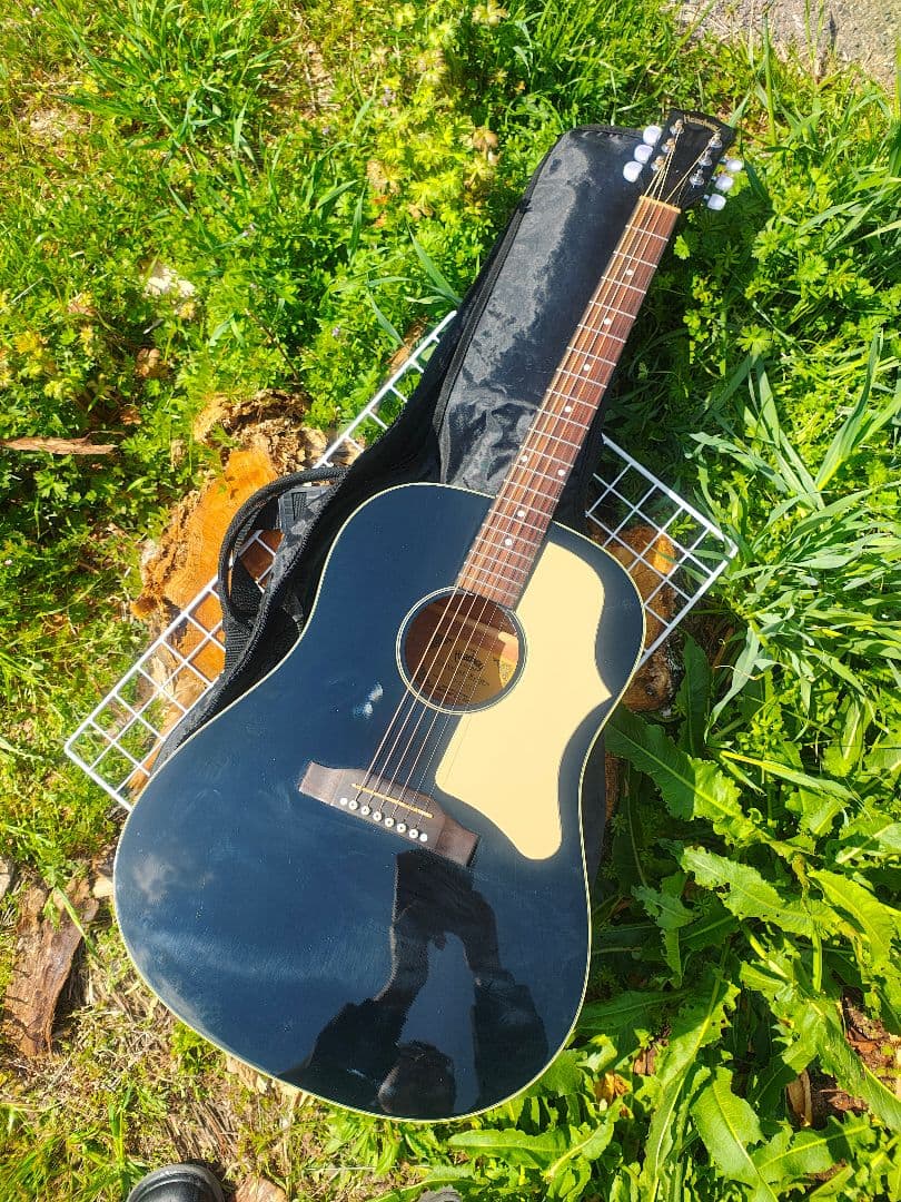 美品 Headway HJ-35/BLK ピアノブラック ピックアップ付エレアコ