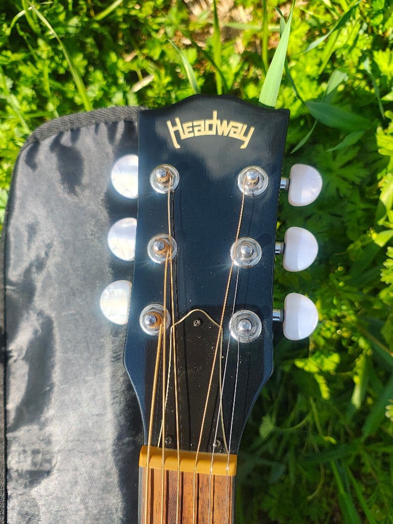 美品 Headway HJ-35/BLK ピアノブラック ピックアップ付エレアコ