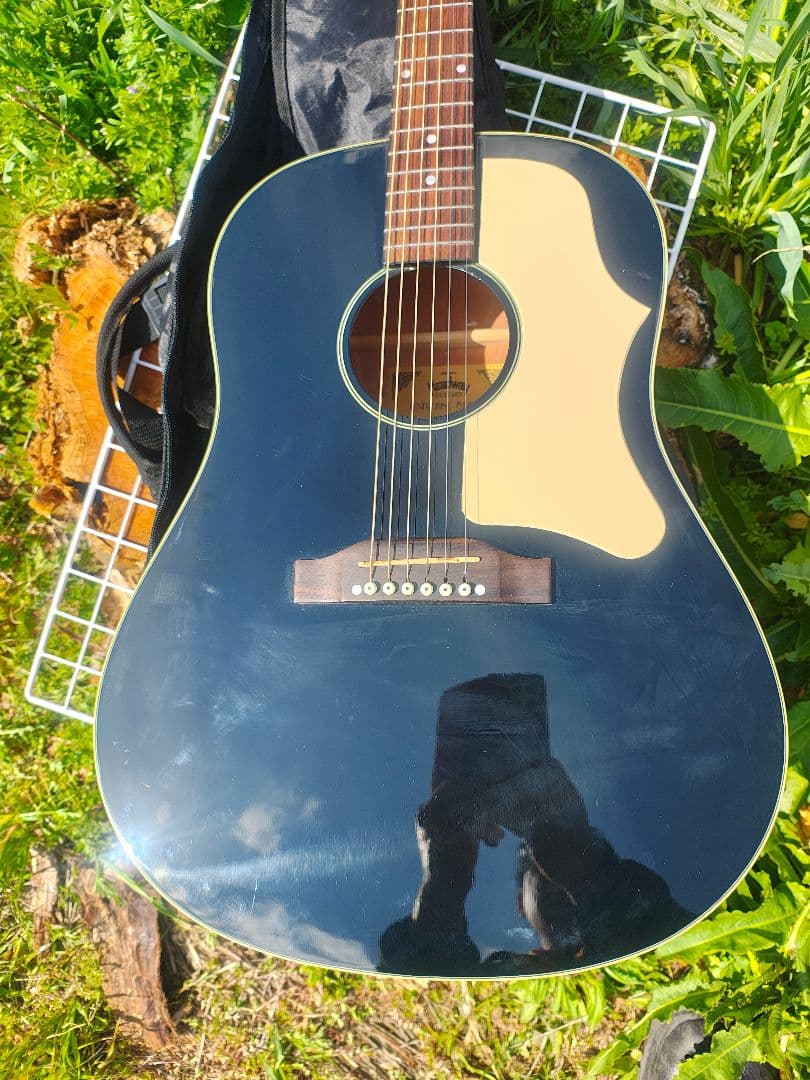 美品 Headway HJ-35/BLK ピアノブラック ピックアップ付エレアコ