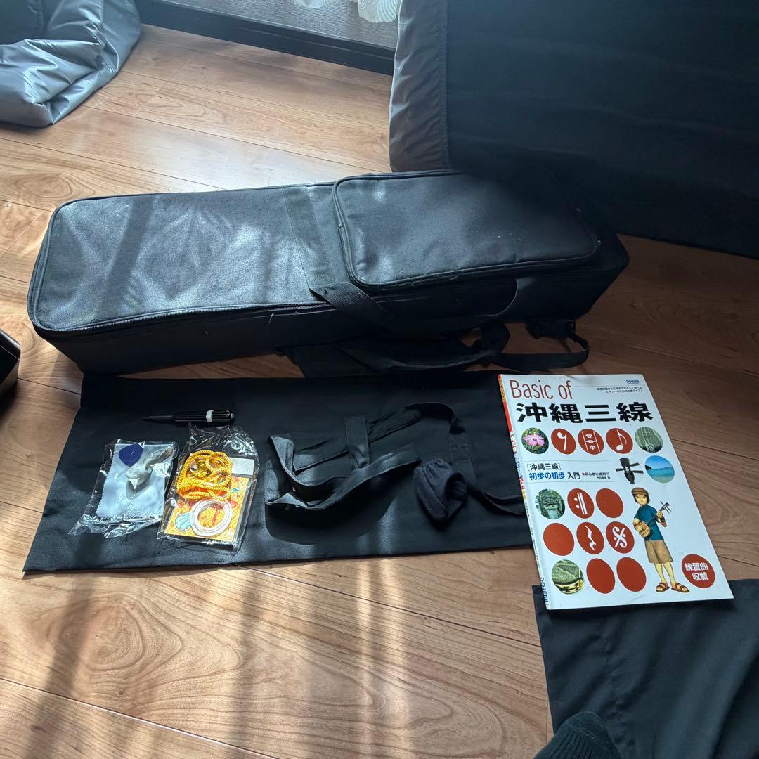 沖縄三線 本蛇皮風 セット ケース付き 初心者OK 教本付き