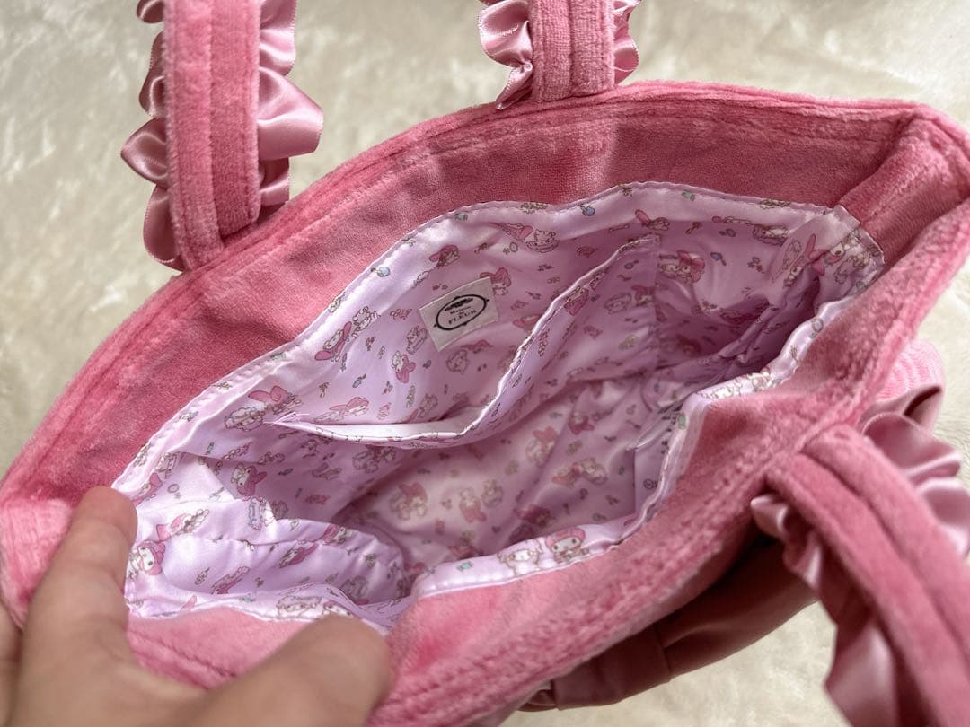 【美品】メゾンドフルール×マイメロディ コラボバッグ フリル リボン ピンク