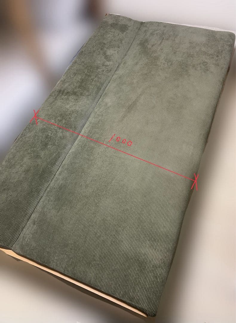 コーデュロイ　ソファ　3人掛け　オリーブ