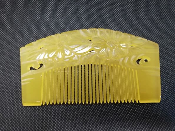 べっ甲風前櫛 彫り入 どちらかひとつ！ 日本髪 成人式 振袖 着物 かんざし 簪