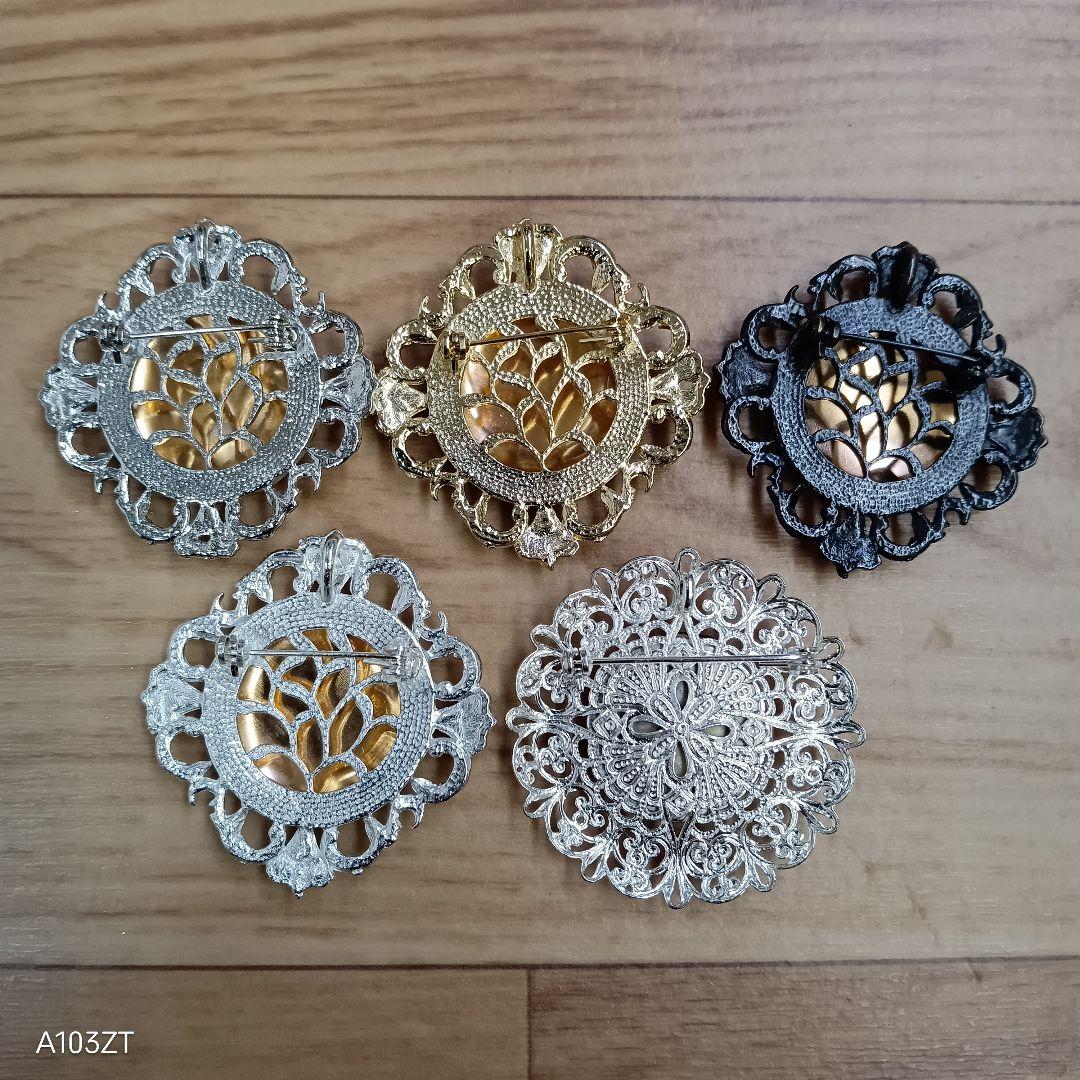 ●未使用品 七宝焼 材料 ブローチ ペンダント トップ 兼用 120個 まとめて