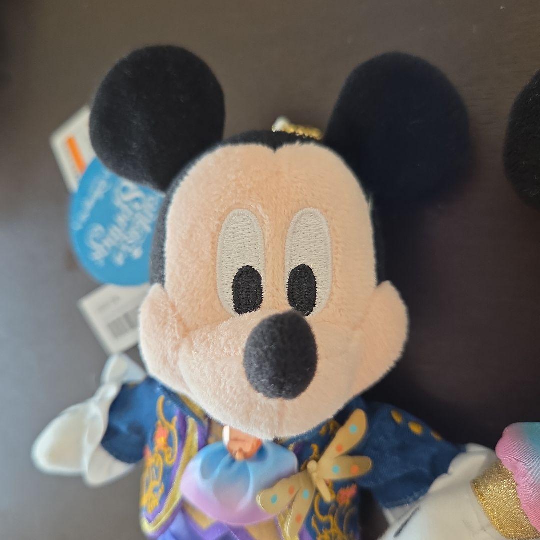 ファンタジースプリングス　ミッキーミニーぬいぐるみバッジ