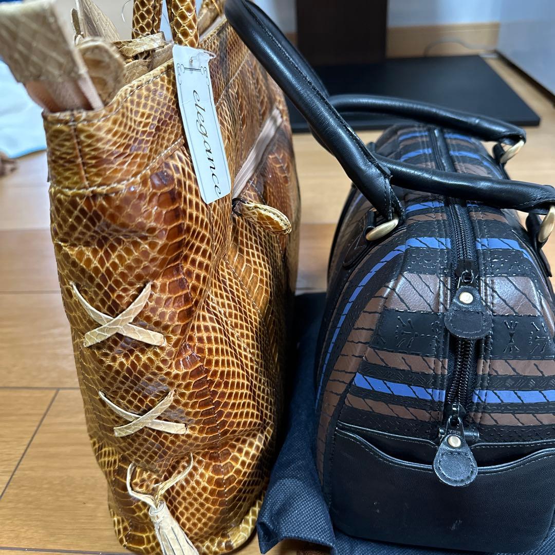 売り切り★超破格！新品本革バッグ4つまとめ蛇革オーストリッチ印傳屋マダムフリマ