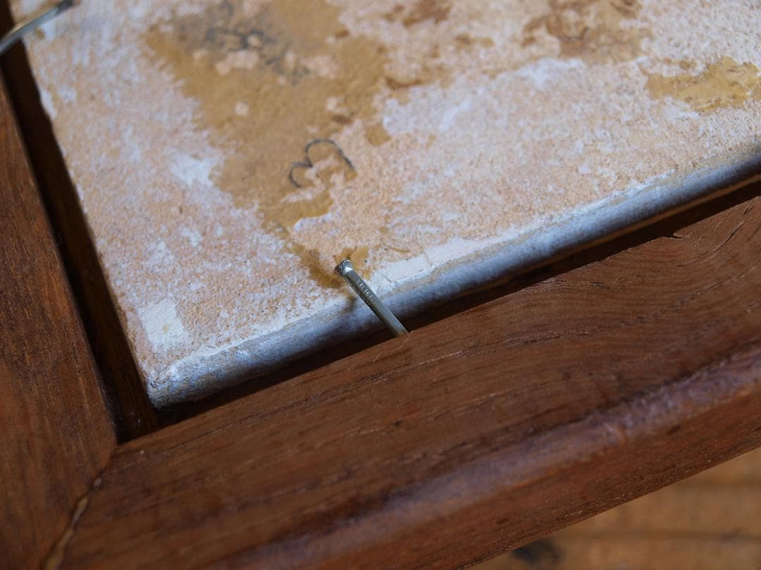 デルフトタイル そり遊び 何かを運ぶ人 帽子落ちてますよ 木製フレーム/J543