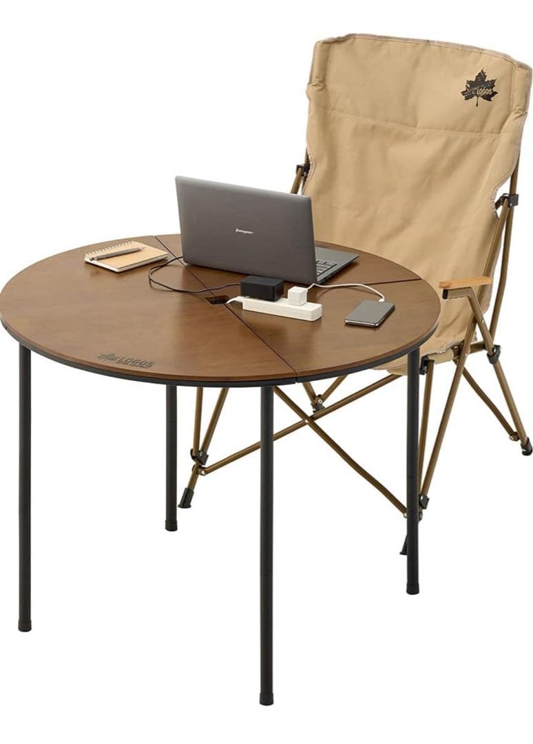 《在庫切れ品》ロゴス(LOGOS) アイアンウッドテーブル・ラウンド