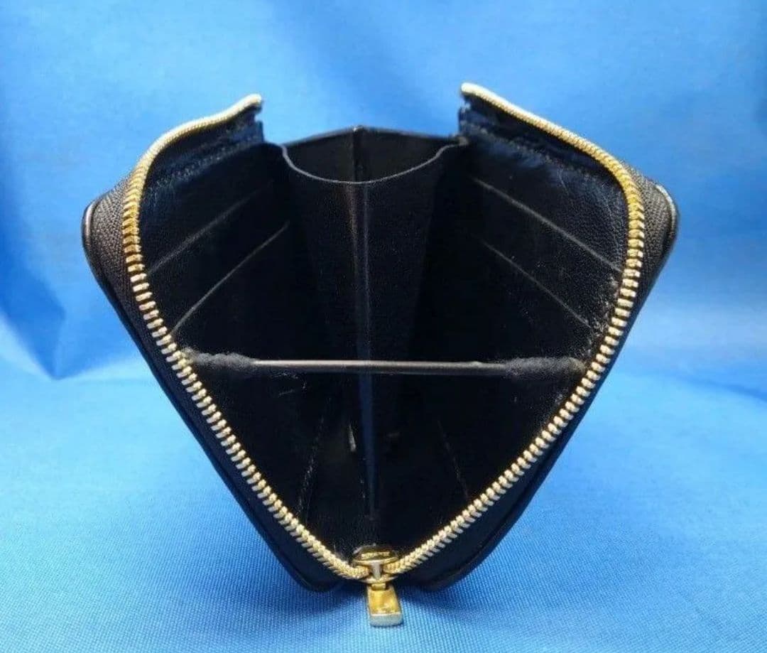 レザークラフト コードバン蝋引き革 黒色 L字ファスナー財布 ★HG【在庫有り】