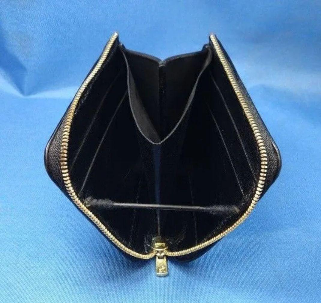 レザークラフト コードバン蝋引き革 黒色 L字ファスナー財布 ★HG【在庫有り】