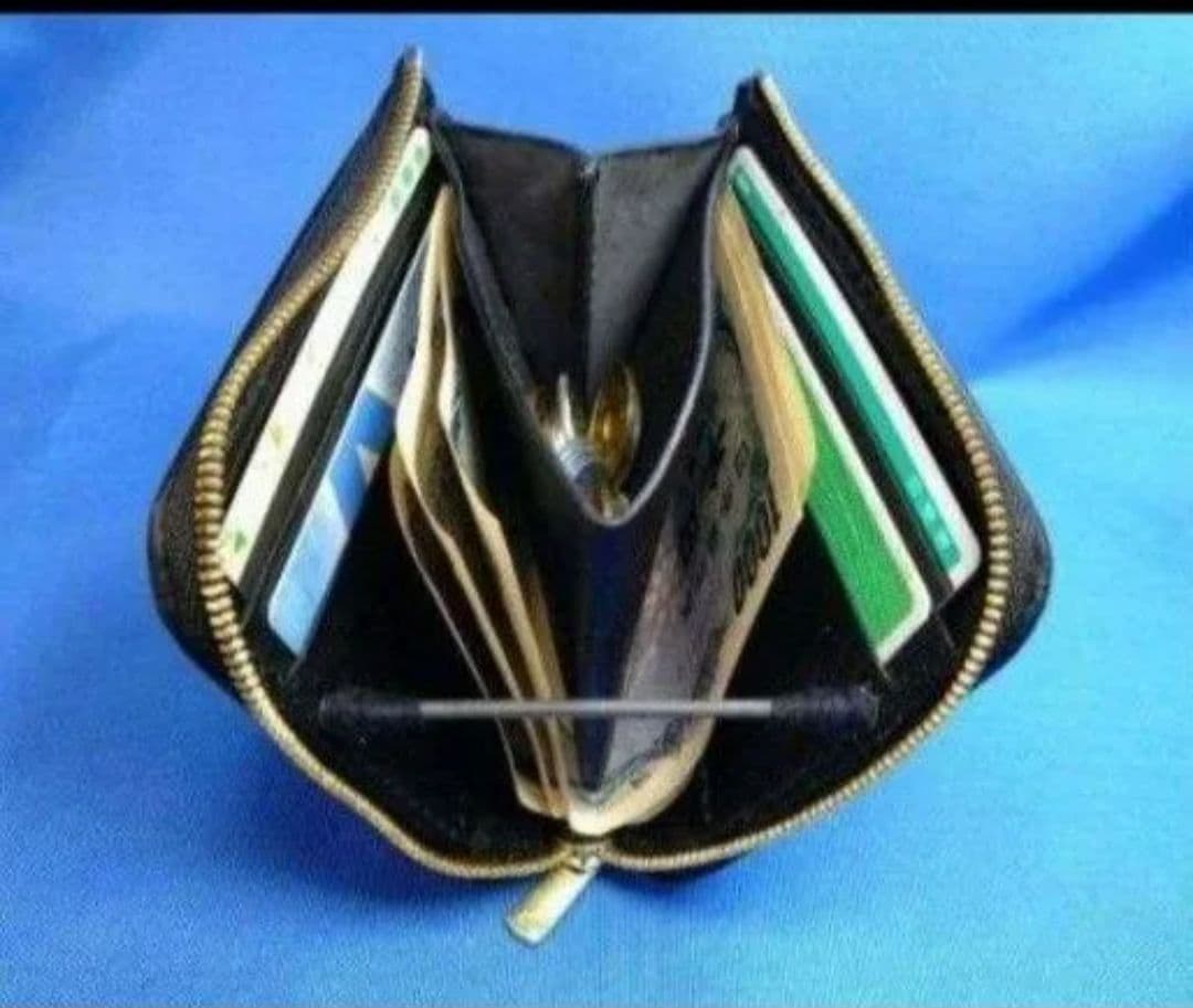 レザークラフト コードバン蝋引き革 黒色 L字ファスナー財布 ★HG【在庫有り】