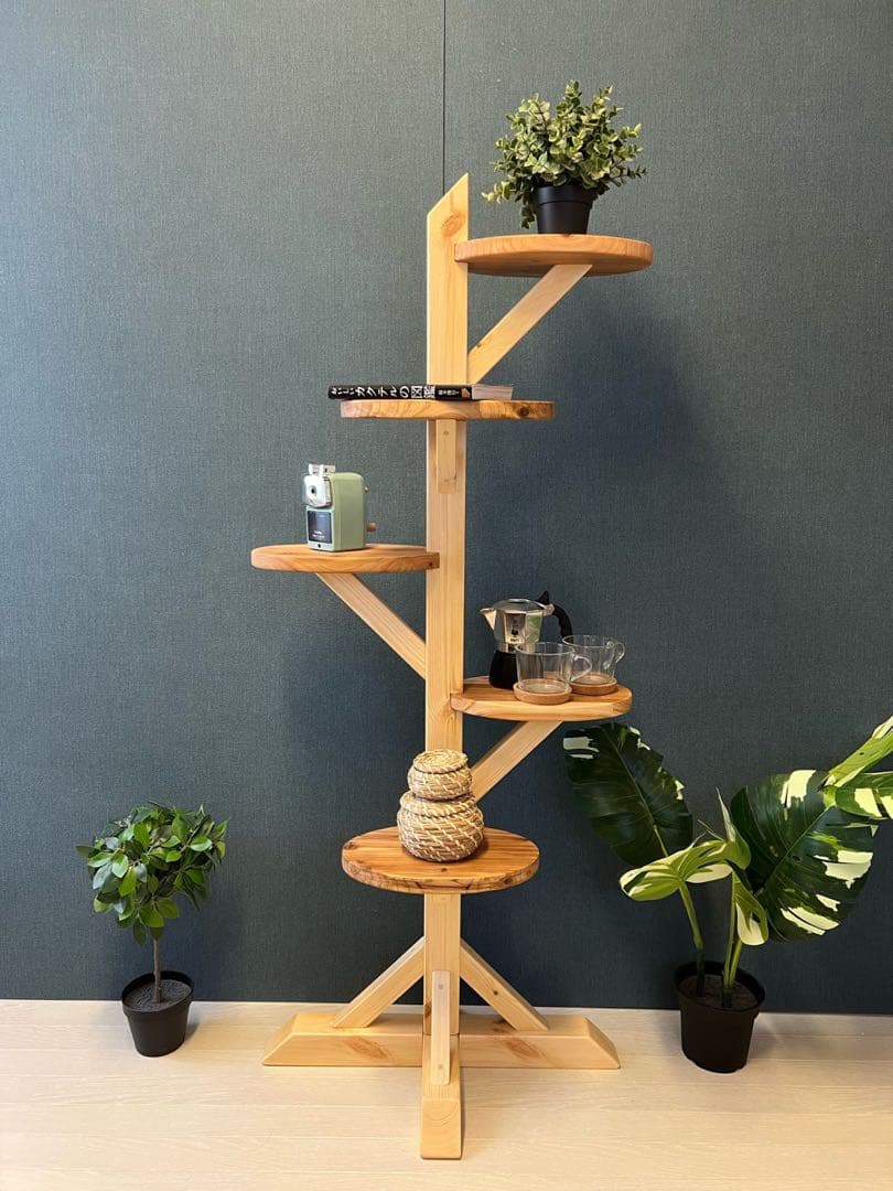 【送料無料】 タワーシェルフ ツリー形 L 収納棚 陳列棚