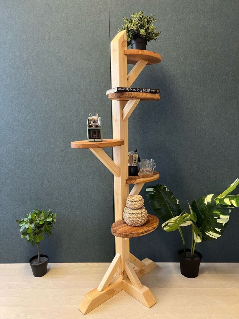 【送料無料】 タワーシェルフ ツリー形 L 収納棚 陳列棚