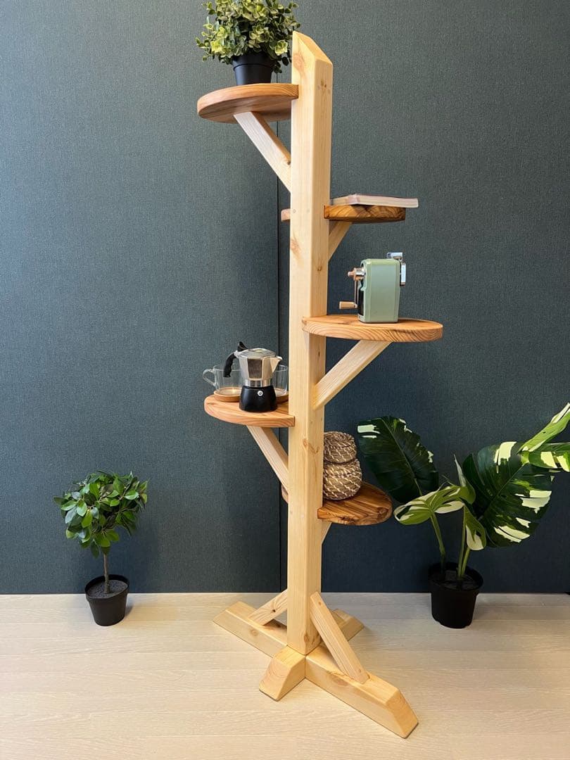 【送料無料】 タワーシェルフ ツリー形 L 収納棚 陳列棚