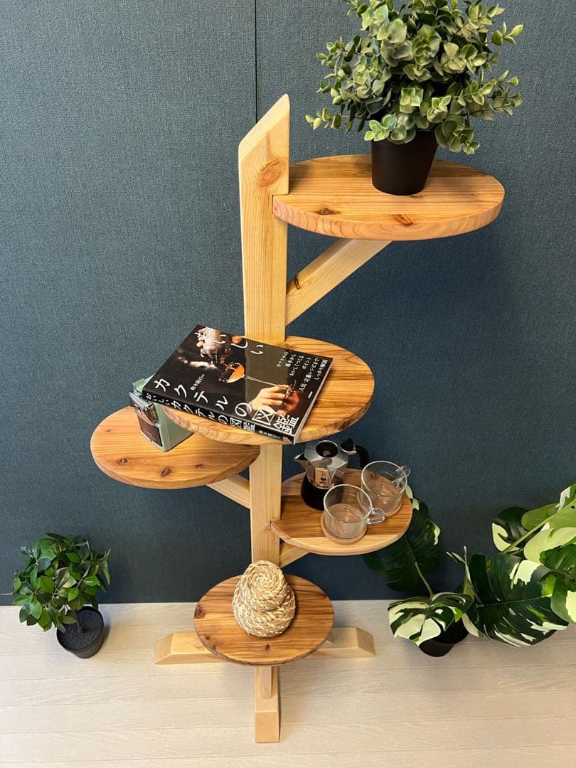 【送料無料】 タワーシェルフ ツリー形 L 収納棚 陳列棚