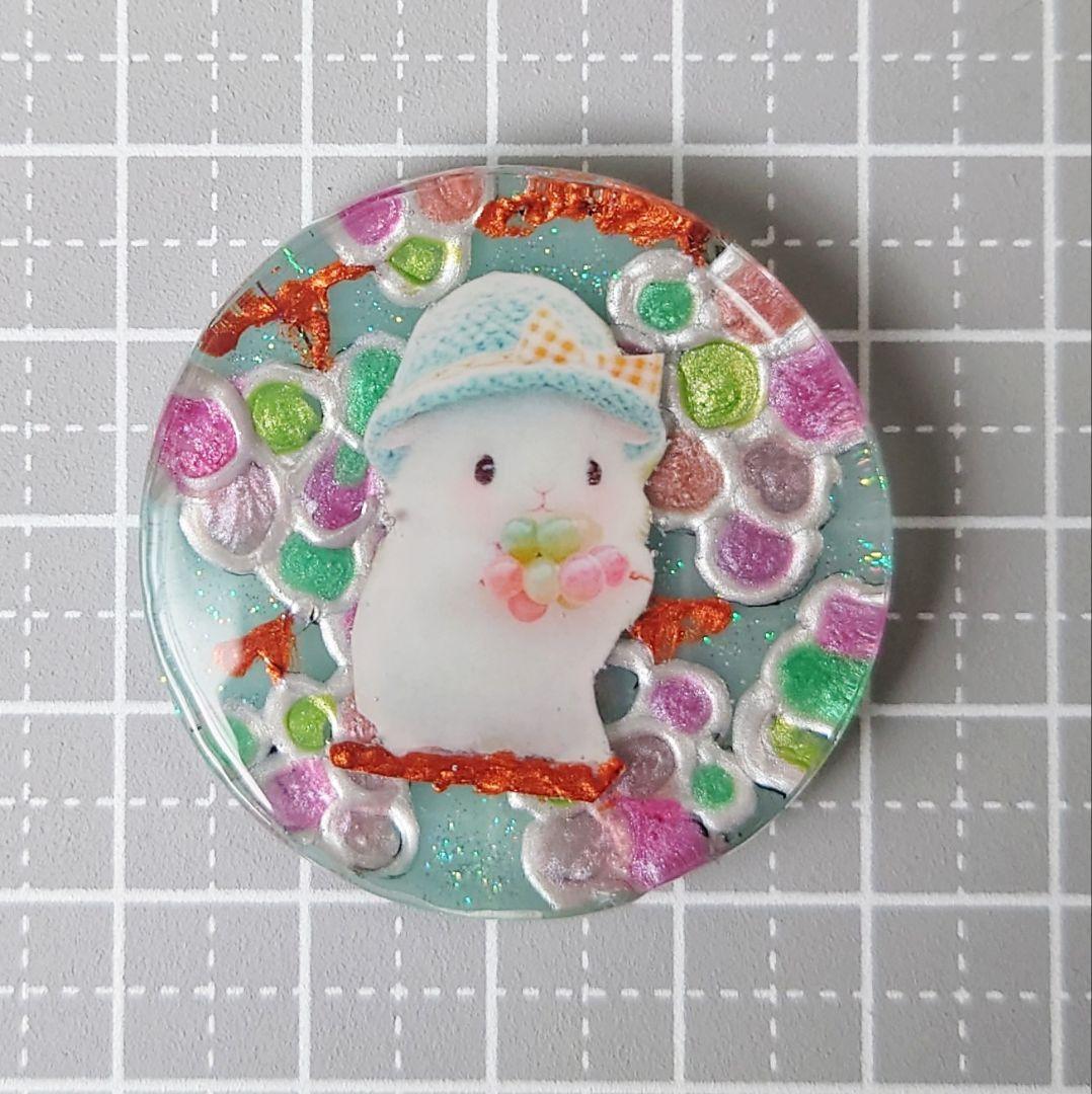 レジン　猫　うさぎ　ヘアゴム　ブローチ　ポニーフック　No.577