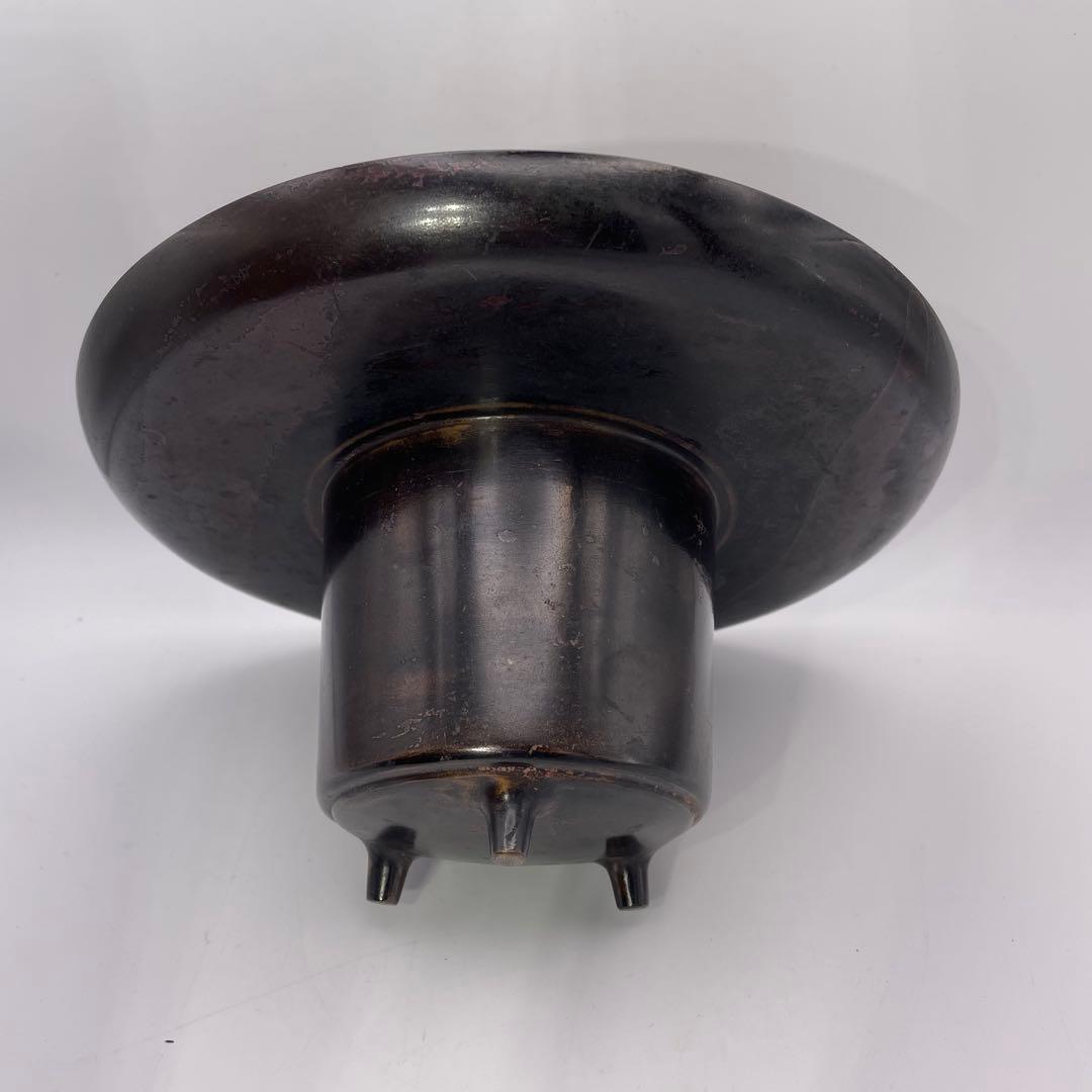 池坊 御玄猪 薄端 花器 銅製 銘入り 華道具 生け花 伝統工芸②