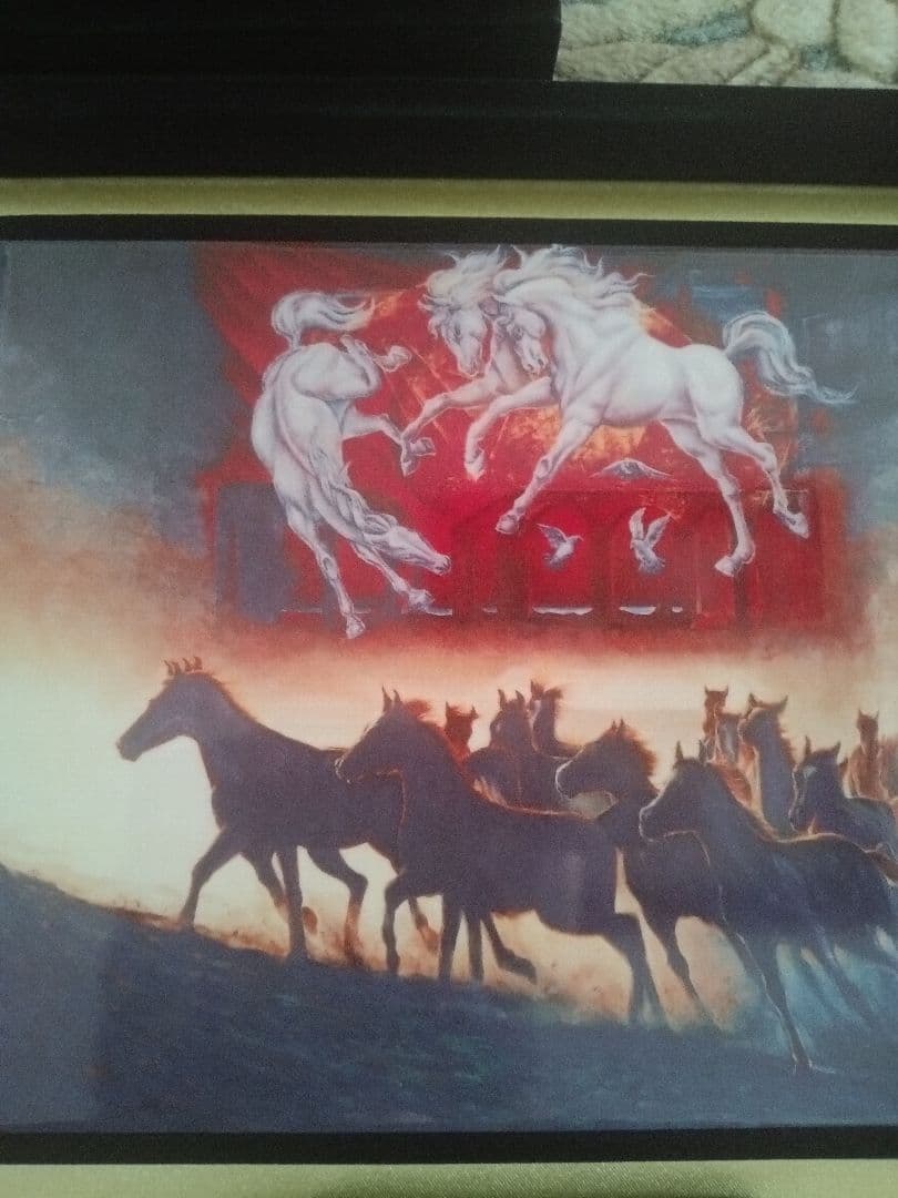 神の微笑 池依俊 作品　陶板　蓋付き　アンティーク　証明あり　馬 池依 依