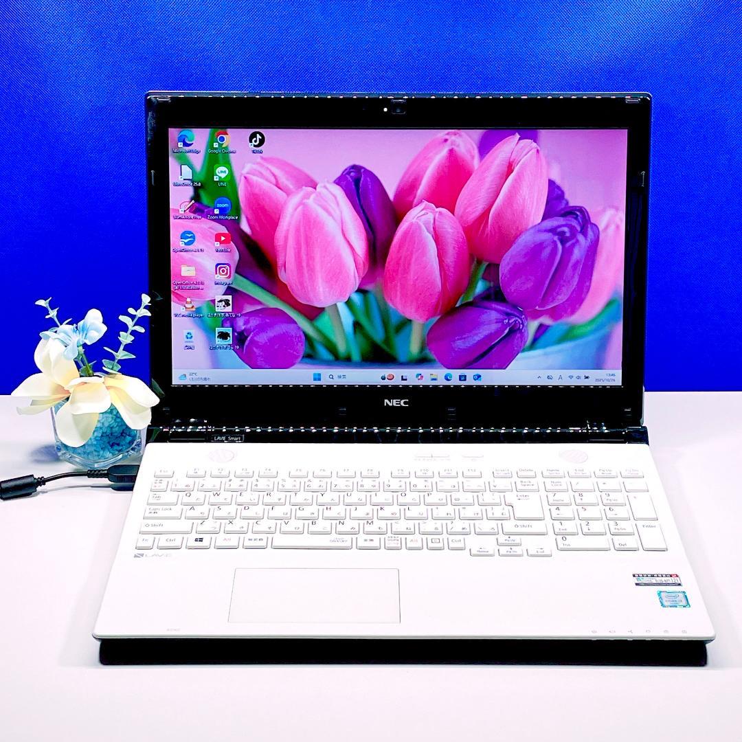 初期設定済！動画視聴に✨Win11＆快適SSD✨NECカメラ付ノートパソコン薄型